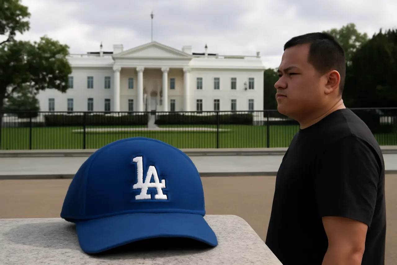 Grounded editorial scene illustrating As the Los Angeles Dodgers prepare to visit the White House following their World Series win, many Latino supporters express conflicted emotions due to recent immigration enforcement actions under the Trump administration.
