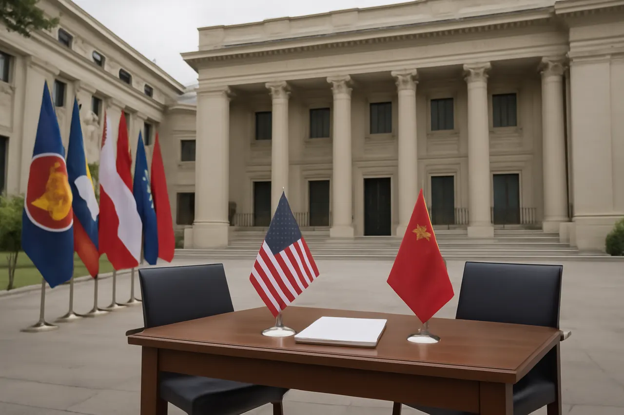 Grounded editorial scene illustrating US Secretary of State Marco Rubio met Chinese counterpart Wang Yi in Manila to address bilateral tensions amid South China Sea disputes and upcoming summit plans.