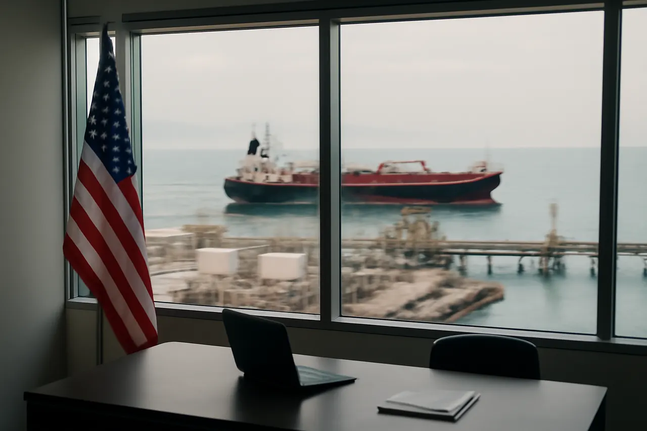 Grounded editorial scene illustrating Yemen's Houthis claim missile strikes on Saudi oil tankers in the Red Sea following a naval blockade announcement, while the US continues military actions targeting Iran.