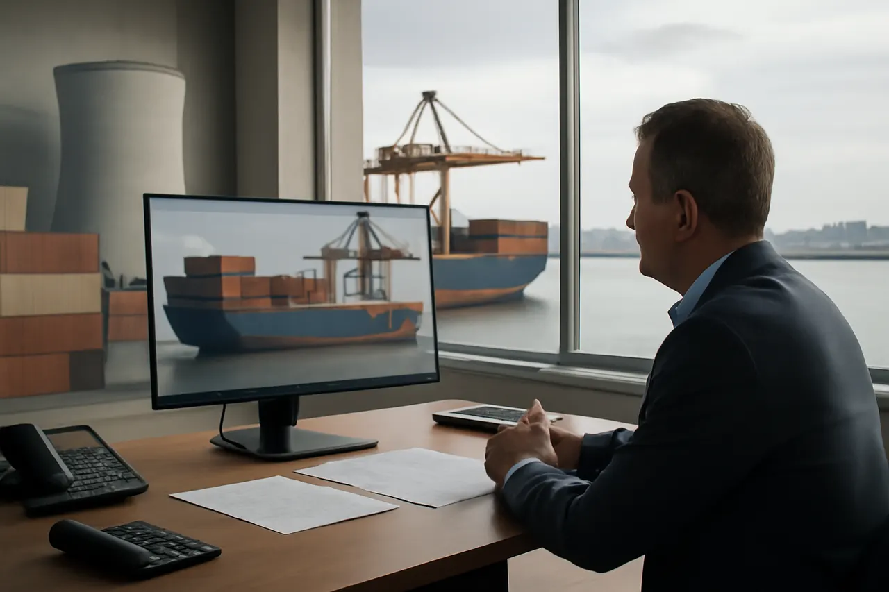 General business and trade setting with a clear real-world economic focal point.