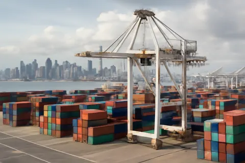 General business and trade setting with a clear real-world economic focal point.