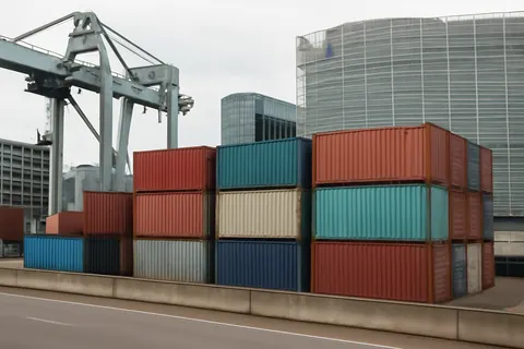 General business and trade setting with a clear real-world economic focal point.