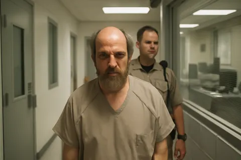 Grounded editorial scene illustrating Boelter received two consecutive life sentences plus 40 years in prison as part of a plea deal that spared him the death penalty.