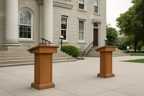 Grounded editorial scene illustrating A University of New Hampshire poll shows Secretary of State Marco Rubio gaining ground on Vice President JD Vance in New Hampshire’s GOP primary, complicating Vance’s status as the likely 2028 Republican nominee.