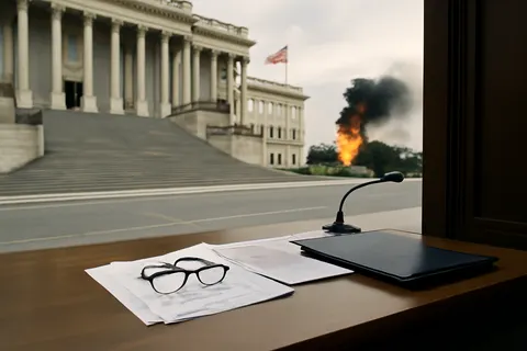 Grounded editorial scene illustrating The United States intensified military actions in Iran as Iran-backed Houthi rebels attacked Saudi tankers in the Red Sea, causing oil prices to surge and prompting political responses in Washington.