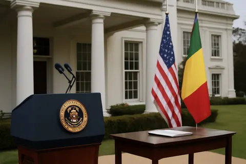 Grounded editorial scene illustrating Amid escalating violence and shifting alliances in Mali, the U.S. weighs military action against al Qaeda-linked terrorists threatening regional stability.