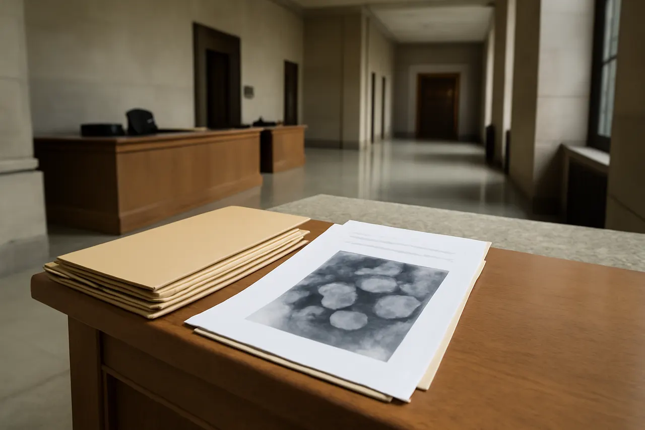 Grounded editorial scene illustrating Newly released records reveal that U.S. Customs and Border Protection intercepted undeclared biological materials connected to a U.S.-China coronavirus research network two years before the COVID-19 pandemic.