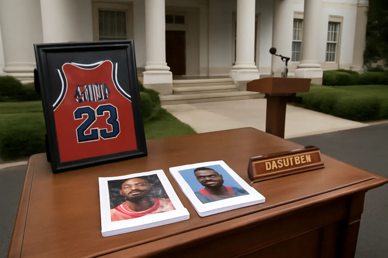 Grounded editorial scene illustrating President Donald Trump expressed his preference for Michael Jordan over LeBron James during a July 24, 2026 Oval Office interview, coinciding with James' announcement to join the Philadelphia 76ers.