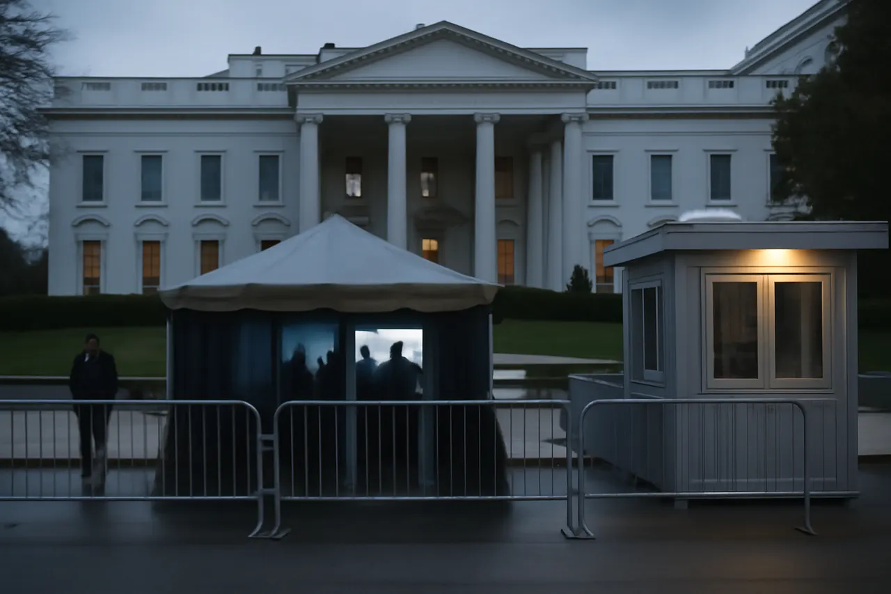 Grounded editorial scene illustrating The White House Correspondents Association Dinner was rescheduled after a security breach, marking President Trump's first attendance at the event during his presidency.
