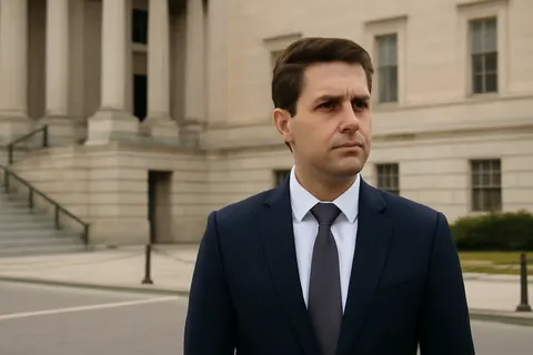 Grounded editorial scene illustrating Texas Republican Rep. Brandon Gill backs President Donald Trump's executive action addressing alleged left-wing activism at the Smithsonian Museum and calls for museum officials to be removed.