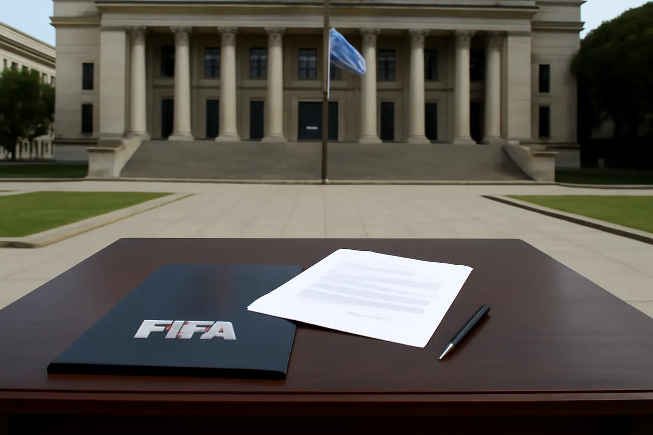 Grounded editorial scene illustrating Following Spain's extra-time victory over Argentina in the 2026 World Cup Final, FIFA President Gianni Infantino's congratulatory letter to Argentina has been called tone deaf amid investigations into on-field brawls.