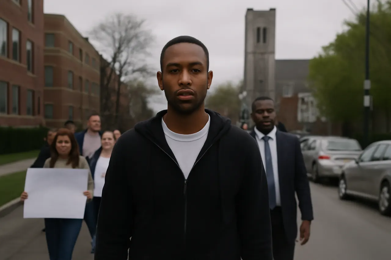 Grounded editorial scene illustrating The march near the site of Caldwell's brother's murder highlighted ongoing violence in Chicago and the absence of key city leaders.