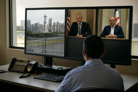 Grounded editorial scene illustrating A tragic mass shooting at a Seattle festival results in three fatalities, coinciding with diplomatic communications between the U.S. and Iran following weeks of conflict.