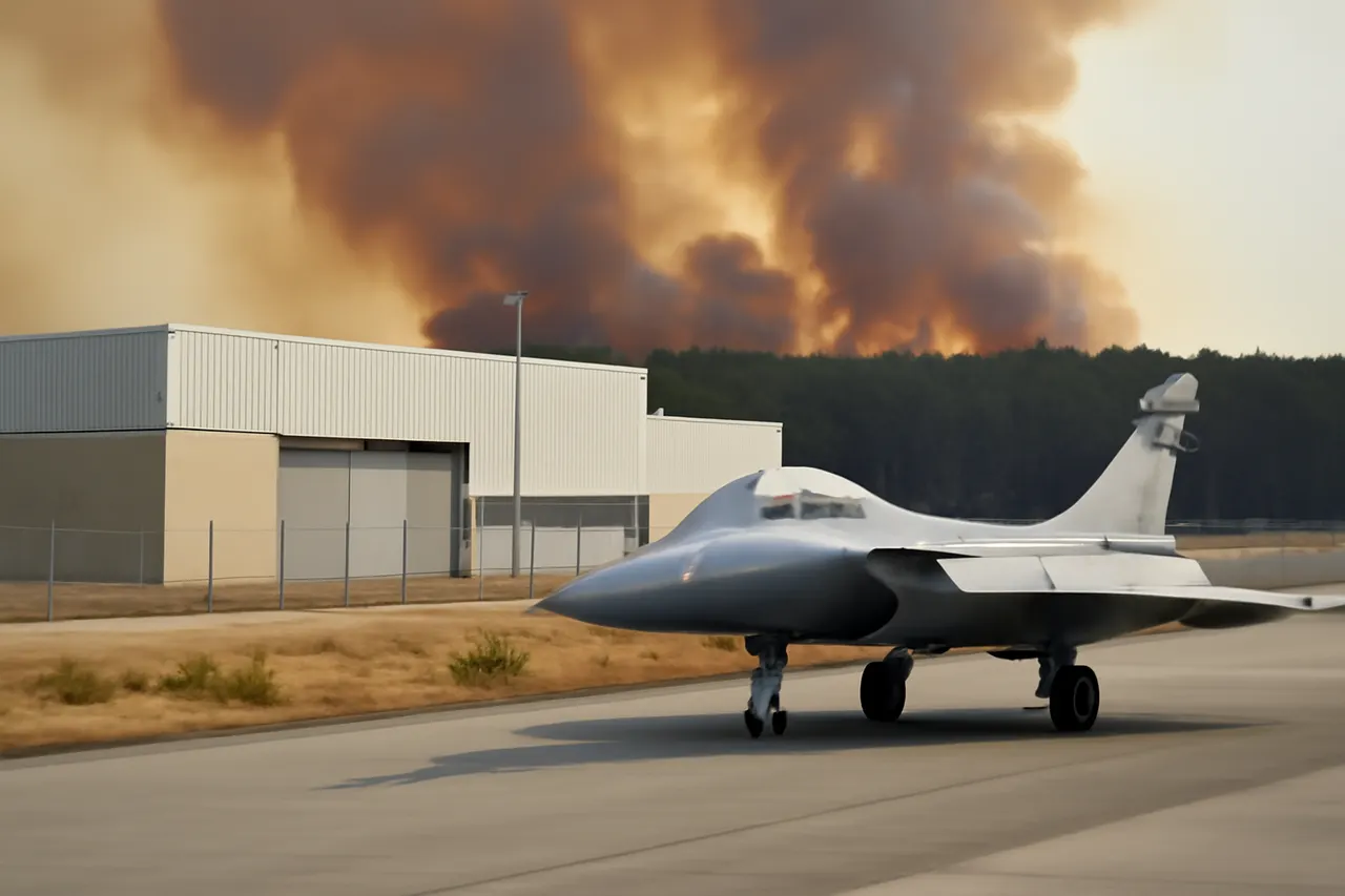 Grounded editorial scene illustrating Over 42,000 hectares have burned in southwestern France as wildfires approach Bordeaux, destroying homes and threatening key defence facilities.