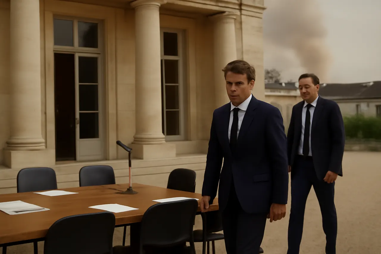 Grounded editorial scene illustrating French President Emmanuel Macron convenes cabinet to address massive wildfires in southwest France amid forecasts of an impending heatwave.