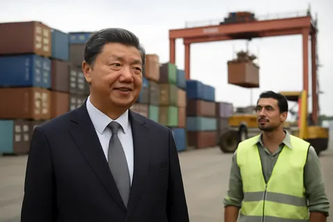 General business and trade setting with a clear real-world economic focal point.
