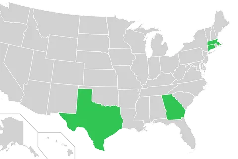Combined Home States of Greens/Green Party USA and Green Party of the United States Presidential Nominees Locator Map (United States of America).png