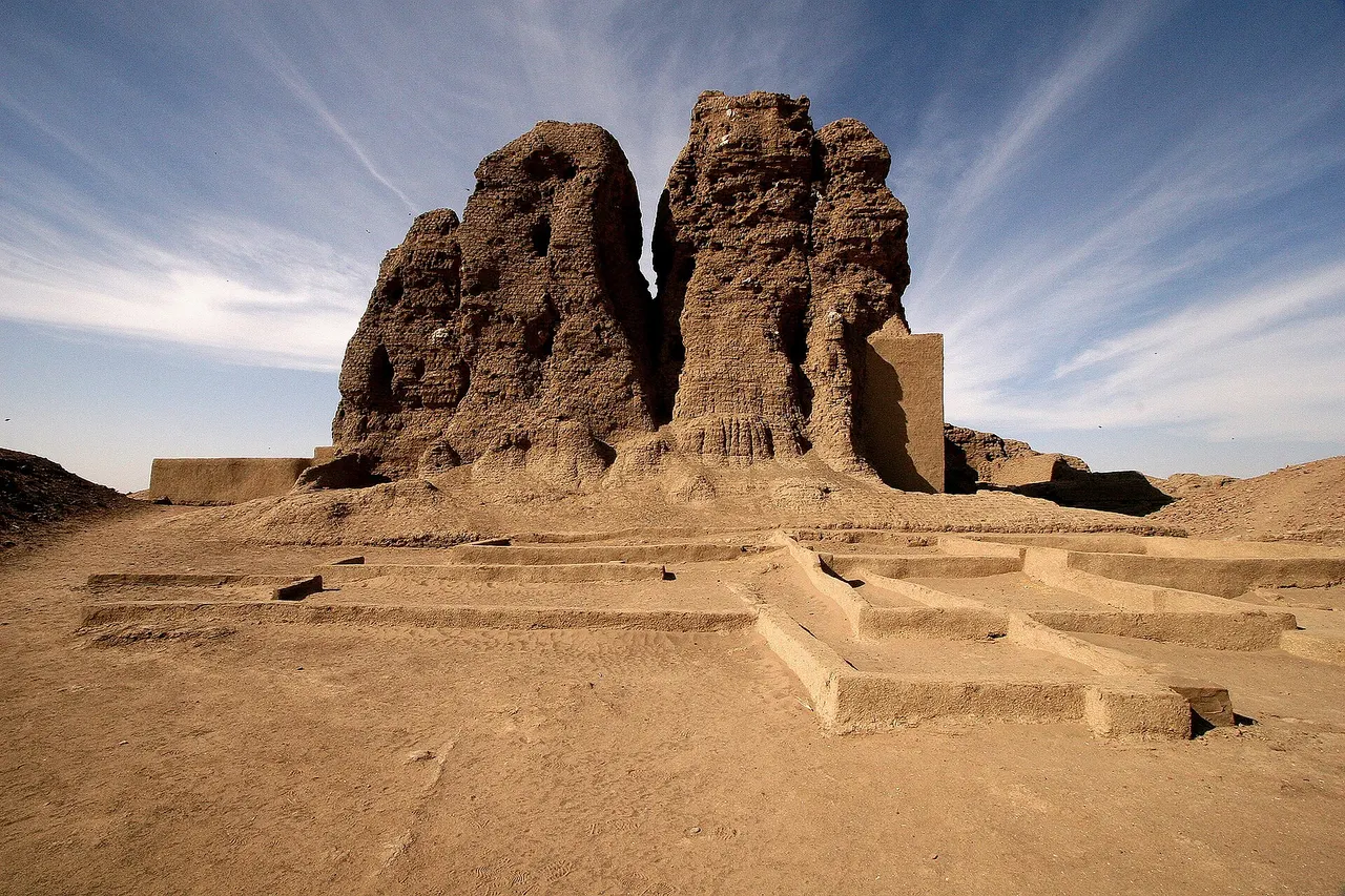 The large mud brick temple, known as the Western Deffufa in the ancient city of Kerma, Sudan.