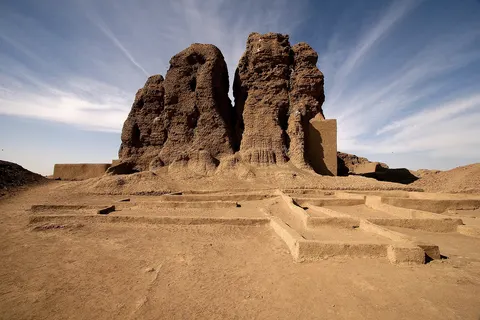 The large mud brick temple, known as the Western Deffufa in the ancient city of Kerma, Sudan.