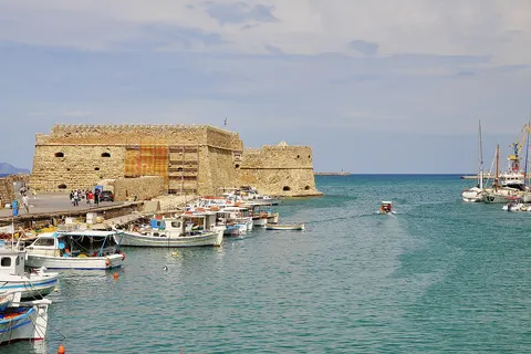 Venetian Fortress of Koules in Heraklion , Crete , Greece .
