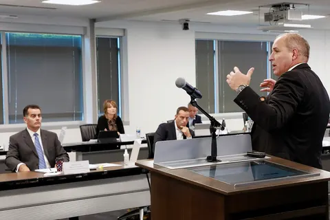 Acting Commissioner Mark A. Morgan and CBP Deputy Commissioner Robert E. Perez Address CBP leaders at the Countering Transnational Organized Crime (CTOC) meeting at the CBP National Targeting Center (NTC) in Sterling, VA. August 25, 2020