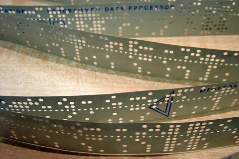 Paper tape used to store data and computer programs in the 1950's