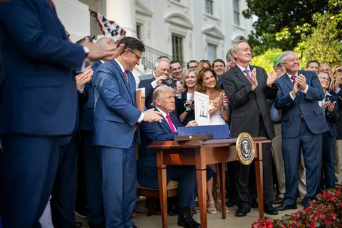 President Donald Trump enacts the One Big Beautiful Bill on July 4, 2025