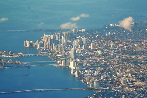 Downtown aerial view of en:Miami, Florida