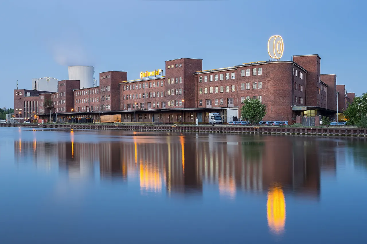 Tire factory of Continental AG located at Mittelland Canal in Stoecken quarter of Hannover, Germany.