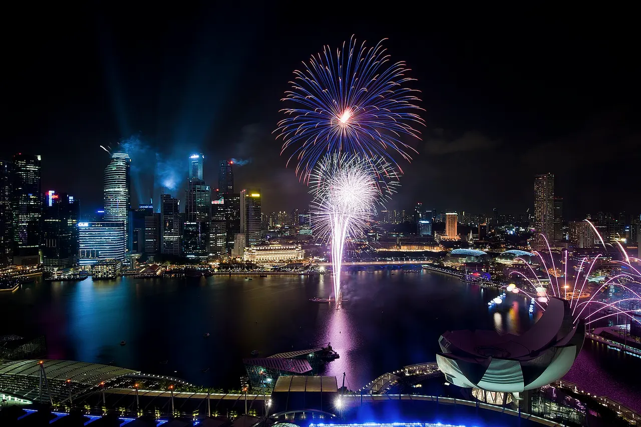 Singapore National Day Parade 2011 fireworks preview marina bay sands floating platform