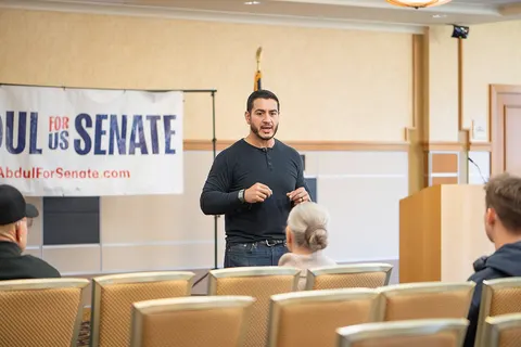 US Senate candidate for michigan Abdul El-Sayed meets voters at Michigan Technological University. October 22, 2025