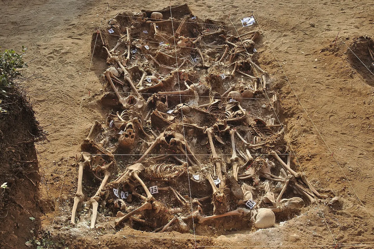 One of the mass graves discovered in an excavation from July–August of 2014 at Estépar ( Burgos ). Dating from the start of the Spanish Civil War , the grave contains twenty-six republicans who were killed by nationalists in August-September 1936, possibly released prisoners on September 29 and 30, 1936 and part of a purge of 2500 executions in the area. For more information in English, see [1] (Note: goes rather political at the end of that source).