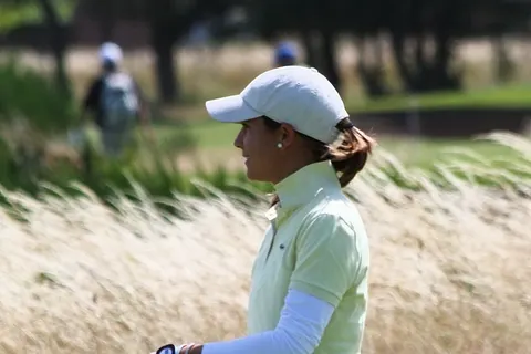 LYTHAM ST ANNES, UNITED KINGDOM - JULY 27: Azahara Muñoz of Spain on the 15th hole during first practice round before 2009 Ricoh Women's British Open held at Royal Lytham & St Annes on July 27, 2009 in Lytham St Annes, England. (Photo by Wojciech Migda)
