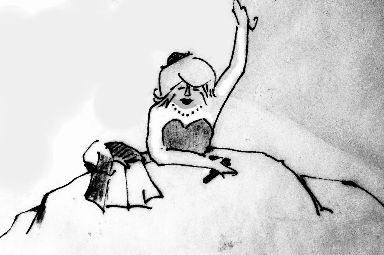 Sketch of scene in Happy Days by Samuel Beckett