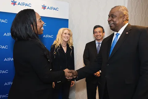 Secretary of Defense Lloyd J. Austin III meets with American Israel Public Affairs Committee members at the AIPAC Political Leadership Forum, Washington, D.C., Jan. 10, 2023. (DoD photo by U.S. Navy Petty Officer 2nd Class Alexander Kubitza)