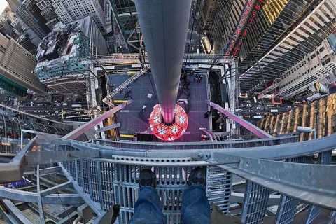 While assisting in setting up a robotic camera just above the 3 in "2013" this is what it looked like when I looked down.