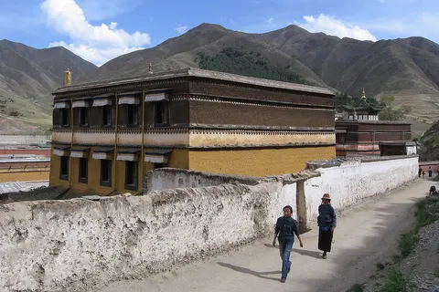 Part of the Tibetan Labrang monastery in the town of Xiahe, Gansu province, China