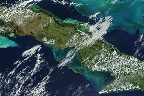Satellite image of Cuba in November 2001.