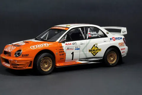 Hand made model Subaru Impreza WRC 2001. Scale 1:24