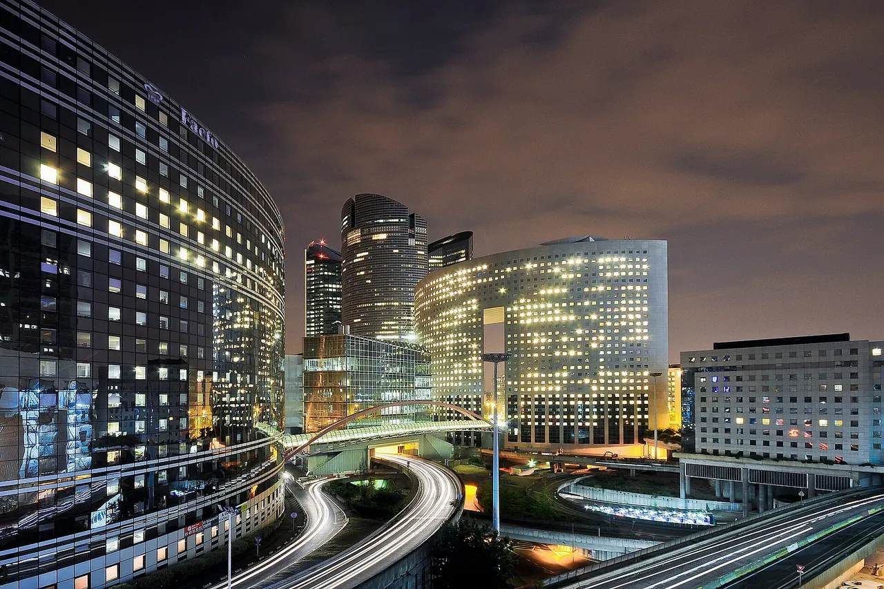 La Défense by night, Paris, France.