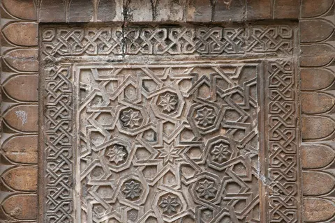 Armenian stonework at the Cathedral of Saint James in the Armenian Quarter of Jerusalem.