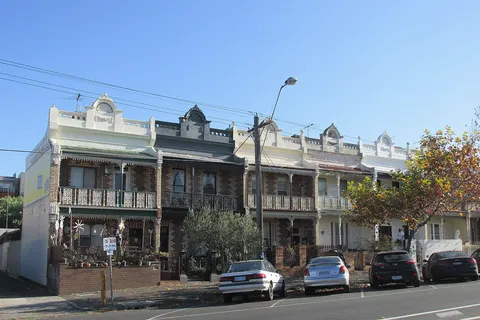 Terraced houses at 57-71 Napier Street, Essendon, Victoria.