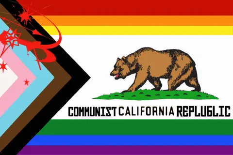 California Communist Republic Flag. This flag was made by a Social Democrat in California to represent the California Community Republic of the United States.