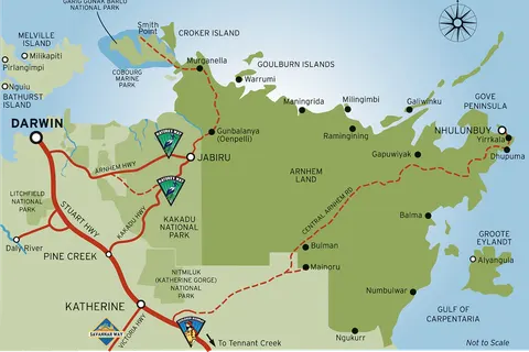 Map of Arnhem Land, Northern Territory