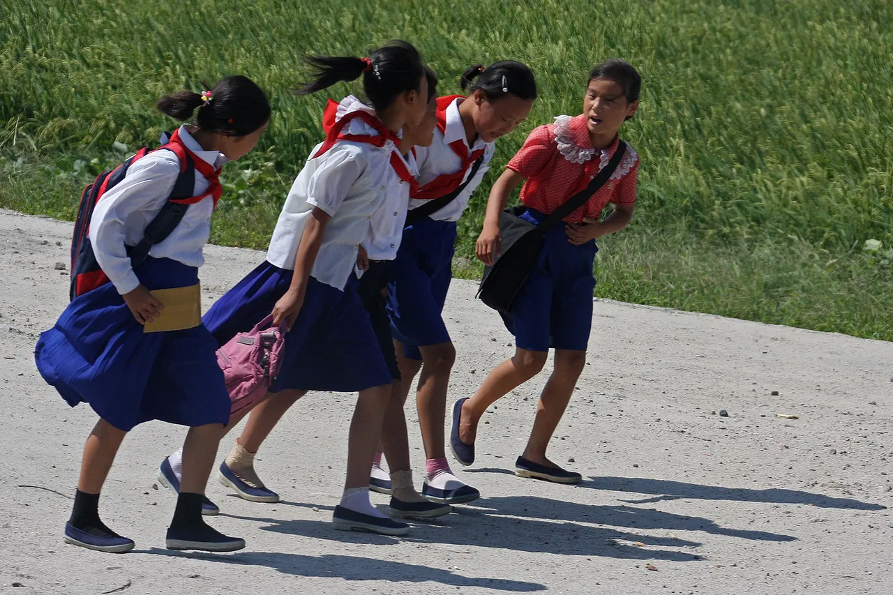 Girls on the way to school.