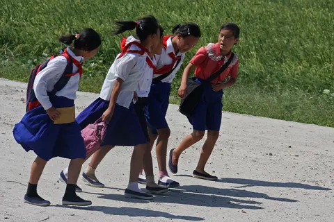 Girls on the way to school.