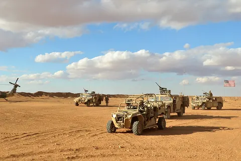 5th Special Forces Group (A) Operation Detachment Bravo 5310 arrives to meet Major General James Jarrard at the Landing Zone at base camp Al Tanf Garrison in southern Syria