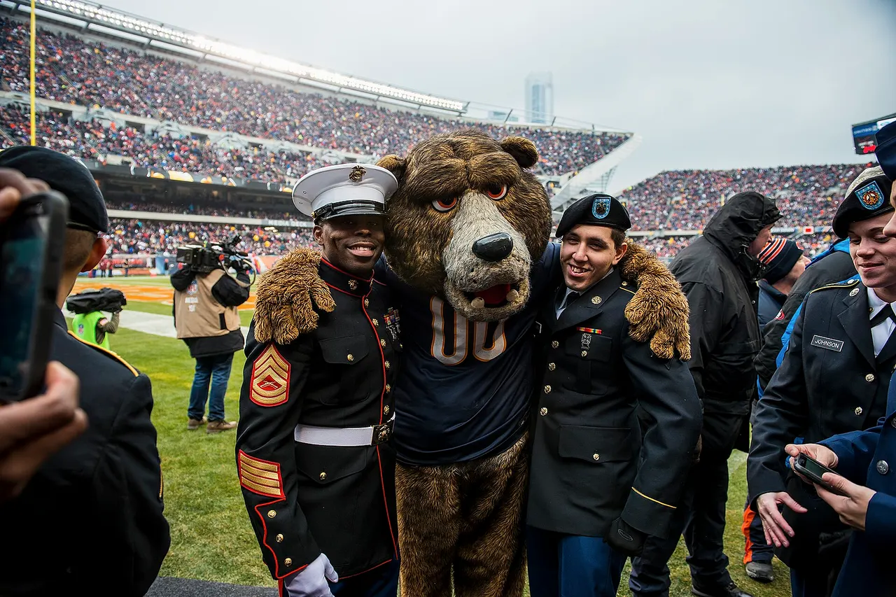Military service members participated in various ceremonies and activities during a Chicago Bears game a few days after Veterans Day designated to honor troops at Soldier Field in Chicago, Nov. 16. (U.S. Army photo by Sgt. 1st Class Michel Sauret)
