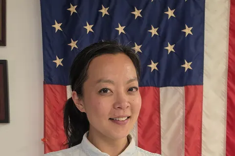 Portrait of Francesca Hong, member of the Wisconsin State Assembly representing the 76th district. Photographed June 26, 2026 at the St. Croix Falls Wisconsin American Legion Post 143.