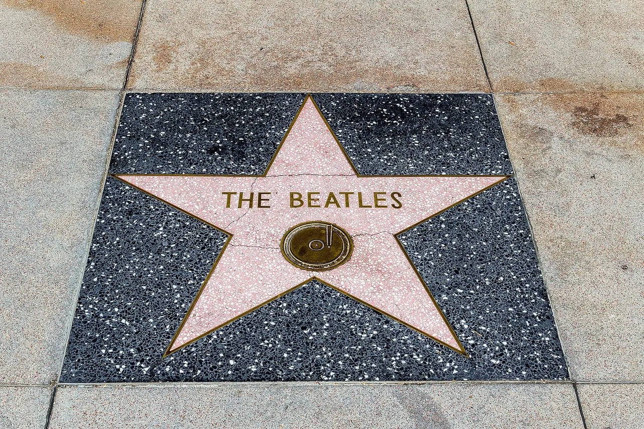 Star of “The Beatles” at the Walk of Fame in Los Angeles , California , USA